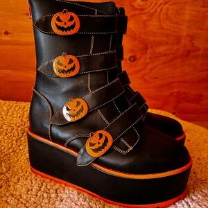 Black Halloween Kids Boots